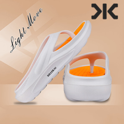 KILLER Men Clogs(Orange, White , 8)
