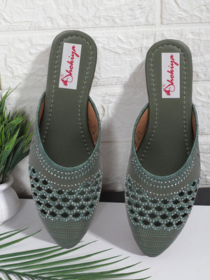 SHOKIYA Women Flats(Green, Blue , 3)