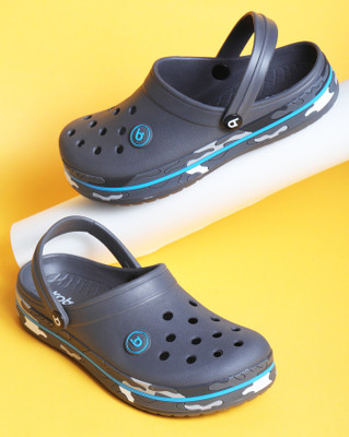 Koburg Lite Men's Clog |Adjustable Back Strap | Stylish & Anti-Skid | Waterproof KF-414 Men Clogs(Grey , 7)