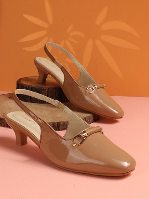 Dressberry Women Heels(Tan , 8)