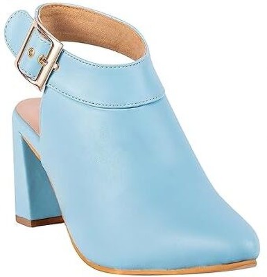 SHOENEEDS Women Heels(Blue , 4)