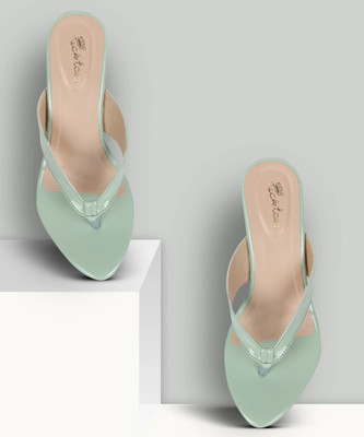 Picktoes SC-R-375 Lightweight Comfort Summer Trendy Premium Stylish Party disigin Women Heels(Green, Beige , 4)
