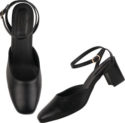 The White Pole Women Heels(Black , 5)