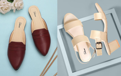 Todhwear Women Heels(Maroon, Gold , 5)