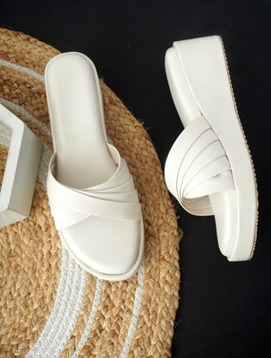 Rimezs Women Wedges(Off White , 7)
