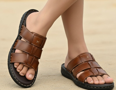 Real Bliss Men Eva Doctor chappal Daily use Leather office Partywear NonSlip Lightweight Men Sandals(Brown , 9)