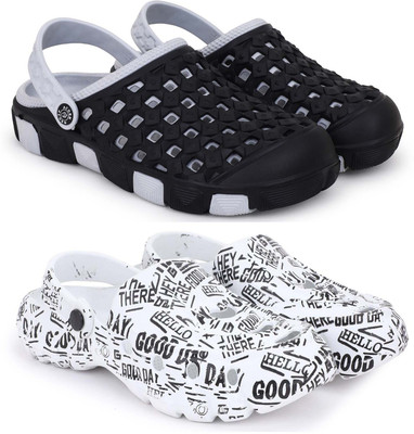 KAPYANSH Men Clogs(Grey, White , 6)