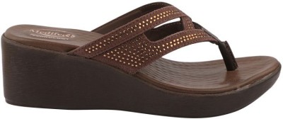 MEDIFEET Women Wedges(Brown , 6)