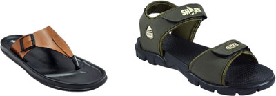Classica Men Sandals(Tan, Green , 10)