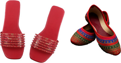 Dualstep Women Flats(Multicolor, Red , 4)