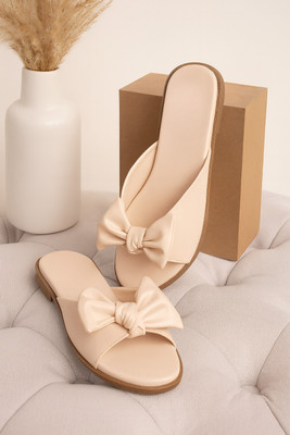 GLEMATOZ Women Flats(Beige , 7)