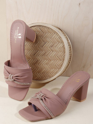 PLANET WALK Lightweight comfort extra-soft with trendy, premium stylish design Women Heels(Pink , 4)