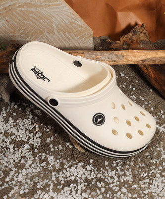 JQR FLOAT |Ultra-Soft and Comfortable Flip-Flops|Fashionable Slip-on Clogs Men Clogs(White, Black , 7)