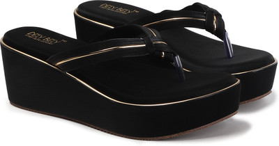 DELY BELY Women Wedges(Black , 3)