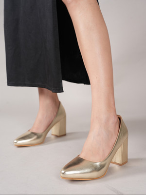Dressberry Women Heels(Gold , 6)