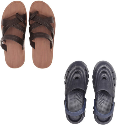 Vomoya Men Sandals(Brown, Blue , 10)