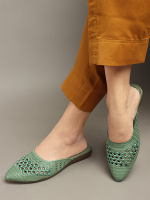 NIDIMA Women Flats(Green , 4)