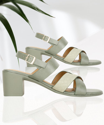 Bata Women Heels(Green , 4)