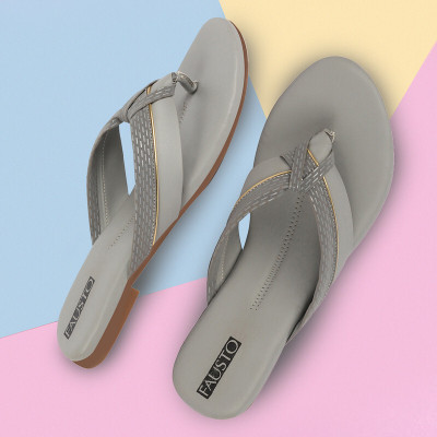 FAUSTO Women Flats(Grey , 3)