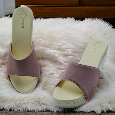 patriarchy Women Heels(Beige, Purple , 5)