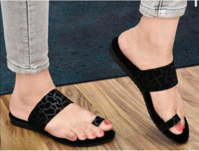 Zoyi Women Flats(Black , 4)