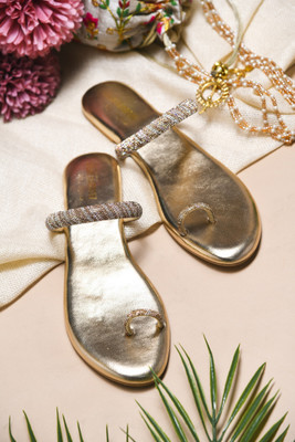 TRYME Women Flats(Gold , 3)