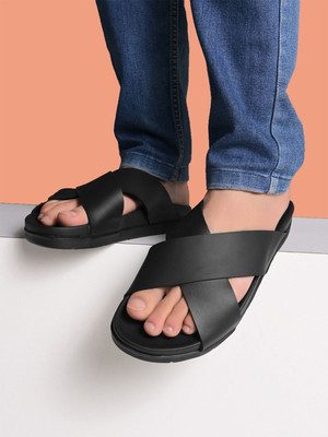 Roadster Men Sandals(Black , 10)