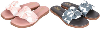 Kuhu Creations Women Flats(Pink, Grey , 6)
