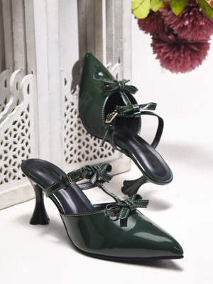 TRYME Women Heels(Green , 3)