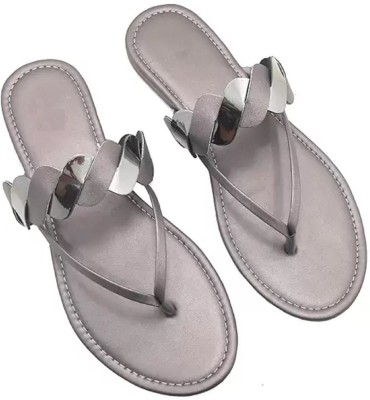 LEEFANT Excellence Party Wear Sandals / Girls Perfectly Suited for Matching Party Wear Women Grey Flats