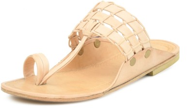 Prince Majestic Unique & Stylish Leather Kolhapuri Men Sandals(Natural , 7)