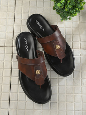 PROVOGUE Men Sandals(Brown, Black , 10)