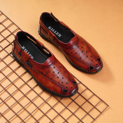 KILLER Killer Sandals | Comfortable & Durable Casual for Daily, Office & Party Wear Men Sandals(Tan , 10)