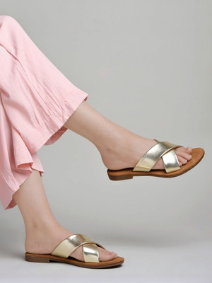 SHOETOPIA Women Flats(Gold , 5)