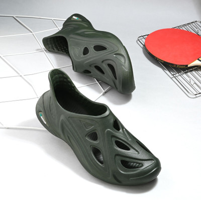 Footup NewlyLaunch | Classic | Lightweight | SlipOn|Soft Foot Massager|All SeasonsWear Men Clogs(Olive , 9)