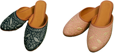Dualstep Women Flats(Black, Pink , 7)