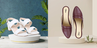Todhwear Women Heels(Maroon, White , 8)
