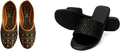 Dualstep Women Flats(Black, Black , 7)