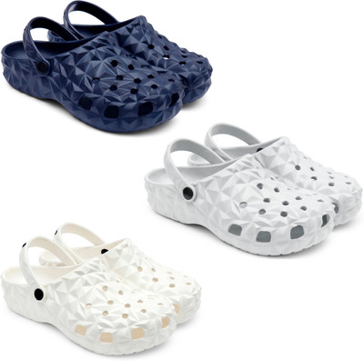 Golf Men Clogs(Blue, Grey, White , 7)