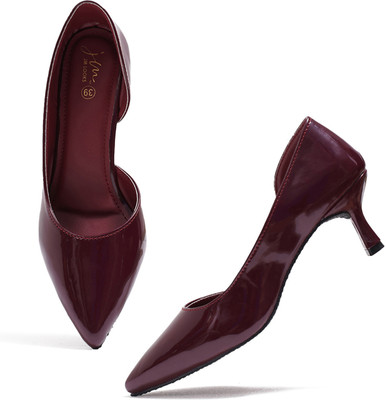 jm looks Women Heels(Maroon , 8)