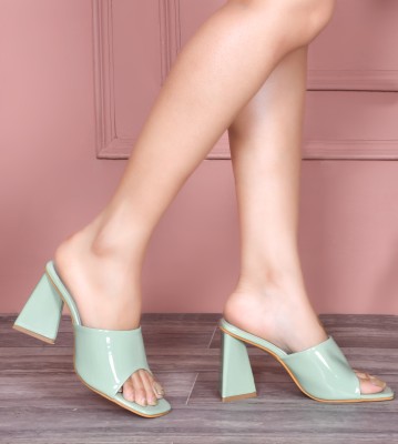 jm looks Girls Slip-on Heels(Green , 20yr And Above)