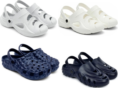 Golf Men Clogs(Grey, White, Blue, Blue , 9)