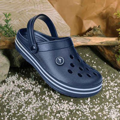 JQR FLOAT |Ultra-Soft and Comfortable Flip-Flops|Fashionable Slip-on Clogs Men Clogs(Navy, White , 9)