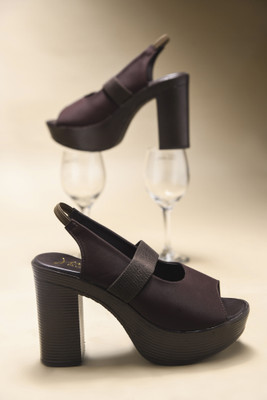 jm looks Women Heels(Brown , 7)