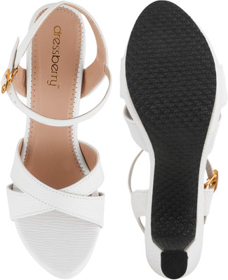 Dressberry Women Heels(White , 6)