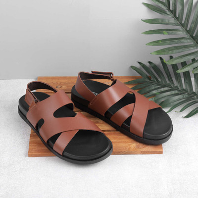 METRO Men Sandals(Tan , 10)