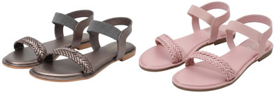 Kuhu Creations Women Flats(Pink, Grey , 6)