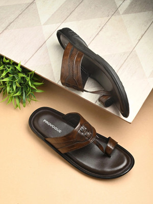PROVOGUE Slippers | Stylish Comfortable Chappal | Daily Casual And Ethnic Wear Sandals | Men Sandals(Brown , 8)