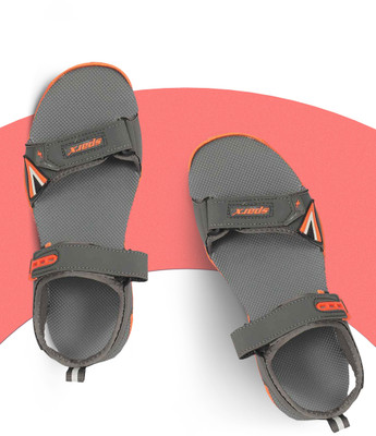 Sparx SS 473 Men Sandals(Grey, Orange , 8)