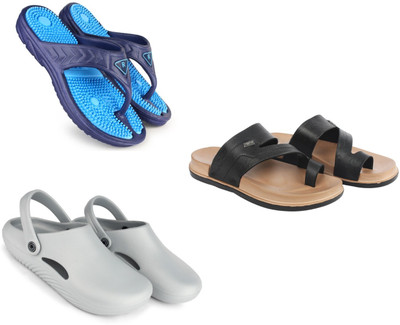 Vomoya Men Sandals(Blue, Black, Grey , 9)